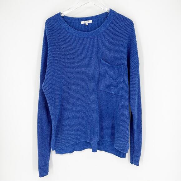 Madewell Thompson Pocket Sweater L Blue - Picture 2 of 6